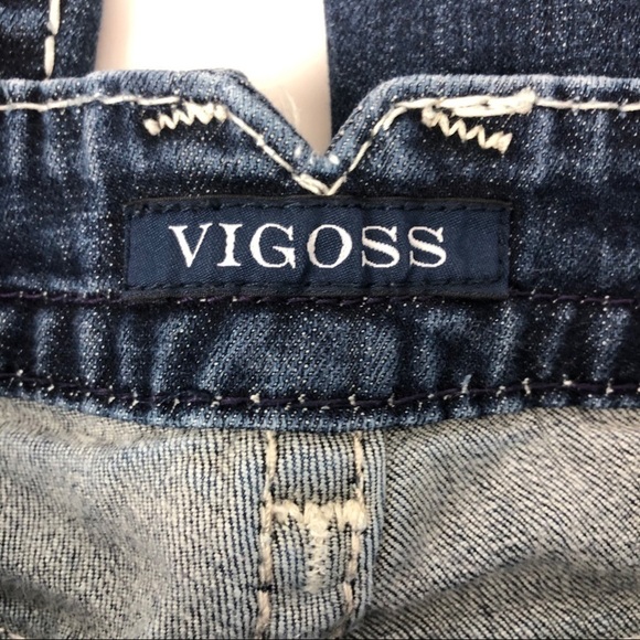 VIGOSS Women’s Blue Jeans Sz 7/8 Tomboy Distressed Ripped/Torn - Picture 5 of 8